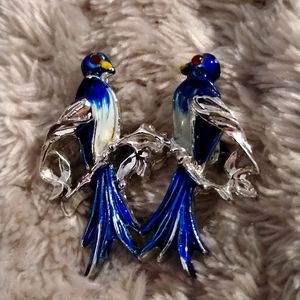 Vintage Bluebirds Brooch